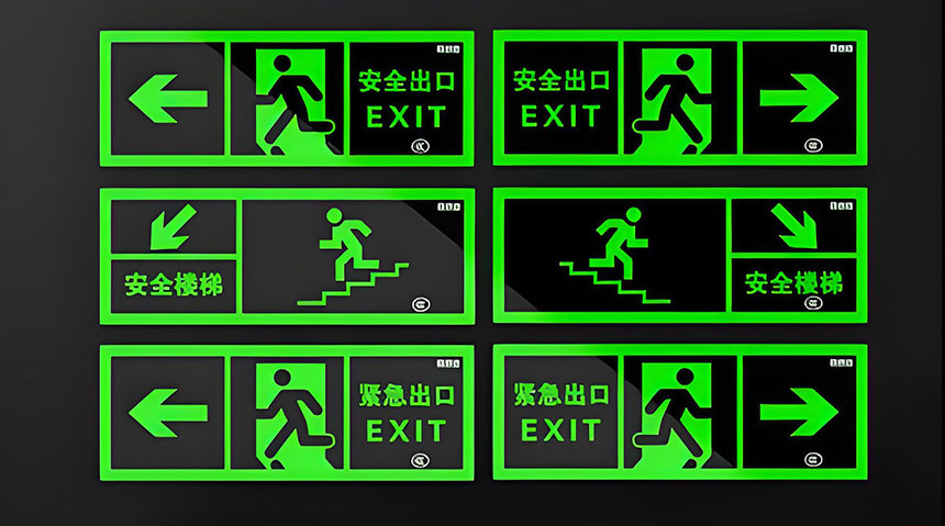 Luminous safety signs